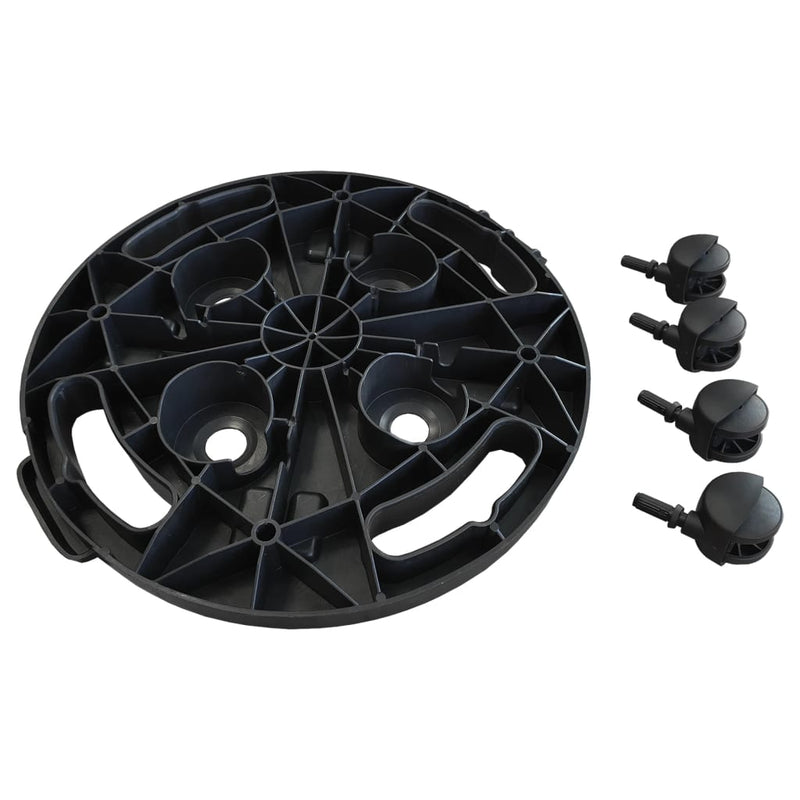 Plant Trolleys with Wheels 2 pcs Diameter 30 cm Black 170 kg