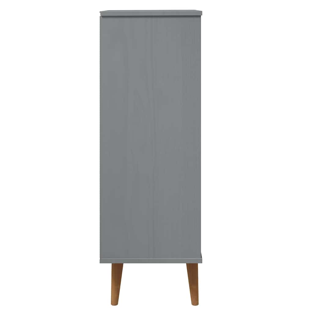 vidaXL Shoe Cabinet MOLDE Grey 59,5x35x103 cm Solid Wood Pine 6