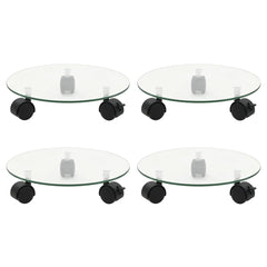 vidaXL Plant Rollers 4 pcs 28 cm Tempered Glass Round 1