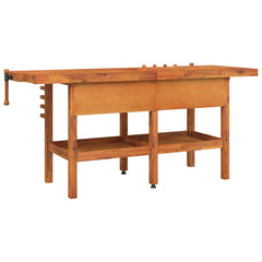 Workbench with Drawers and Vices 192x62x83 cm Solid Wood Acacia Without cabinet