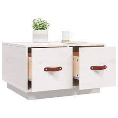 vidaXL Coffee Table White 60x53x35 cm Solid Wood Pine 5