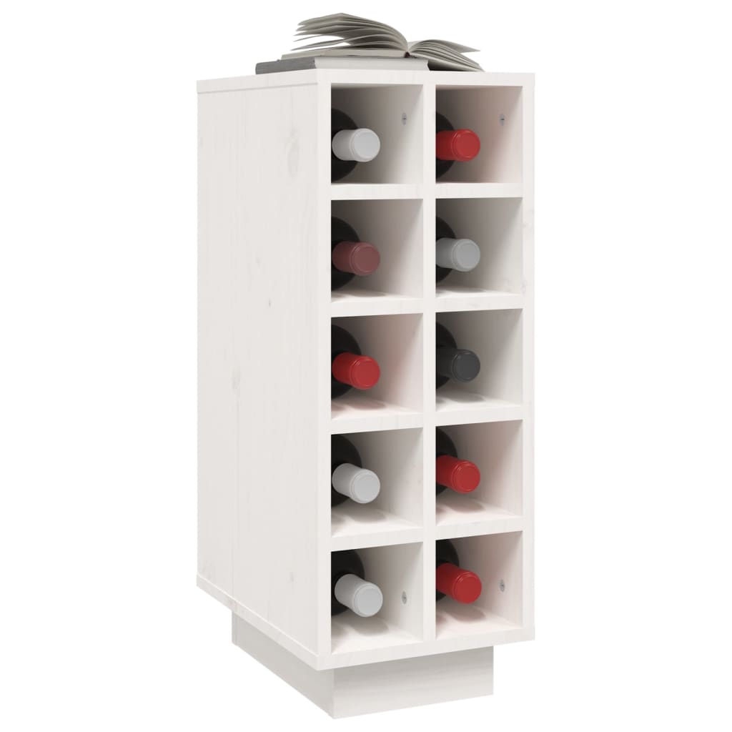 vidaXL Wine Cabinet White 23x34x61 cm Solid Wood Pine 4