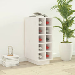 vidaXL Wine Cabinet White 23x34x61 cm Solid Wood Pine 1