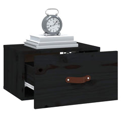vidaXL Wall-mounted Bedside Cabinets 2 pcs Black 40x29.5x22 cm 4