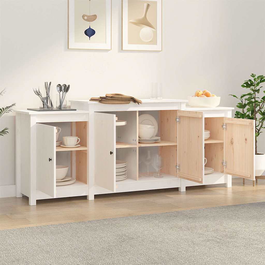 Sideboard 164x37x68 cm Solid Wood Pine White