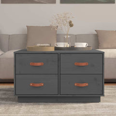 Coffee Table 80x80x45 cm Solid Wood Pine Grey