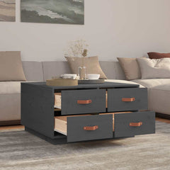 Coffee Table 80x80x45 cm Solid Wood Pine Grey