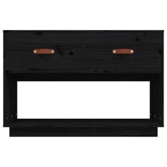 vidaXL TV Cabinet Black 90x40x60 cm Solid Wood Pine 6