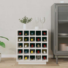 vidaXL Wine Cabinet White 55,5x34x61 cm Solid Wood Pine 3