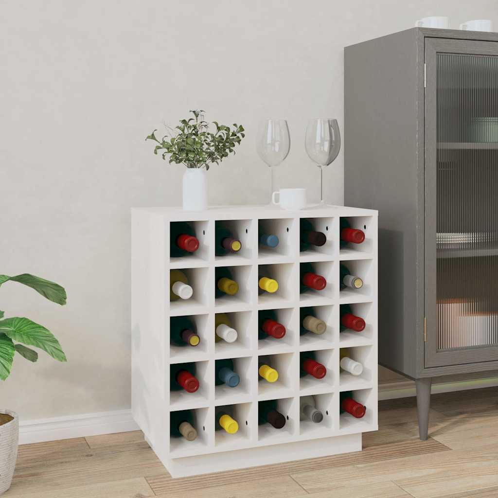 vidaXL Wine Cabinet White 55,5x34x61 cm Solid Wood Pine 1