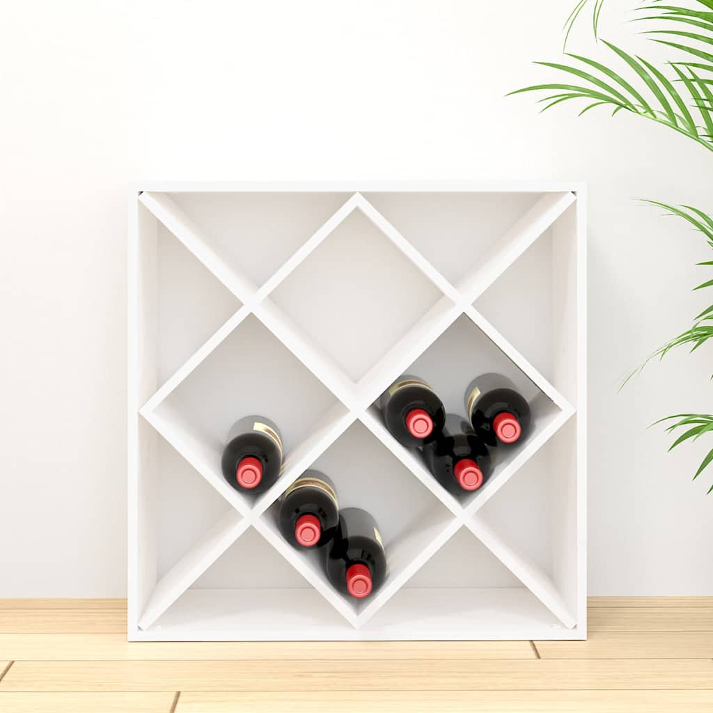 vidaXL Wine Cabinet White 62x25x62 cm Solid Wood Pine 3
