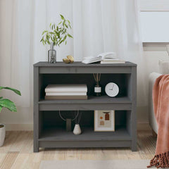vidaXL Book Cabinet Grey 80x35x68 cm Solid Wood Pine 3