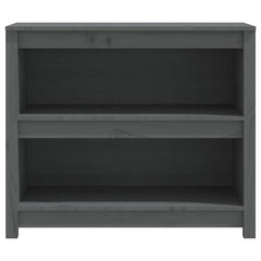 vidaXL Book Cabinet Grey 80x35x68 cm Solid Wood Pine 4