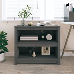 vidaXL Book Cabinet Grey 80x35x68 cm Solid Wood Pine 1
