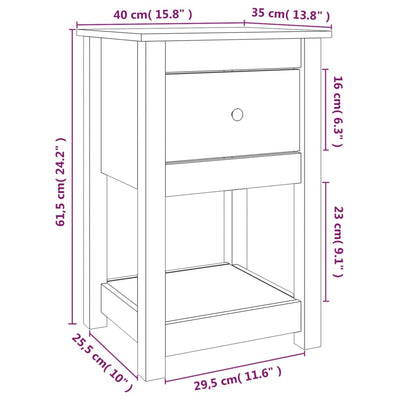 Bedside Cabinets 2 pcs 40x35x61.5 cm Solid Wood Pine