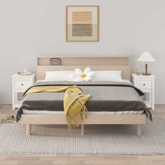 Bedside Cabinet Solid Wood Pine in White