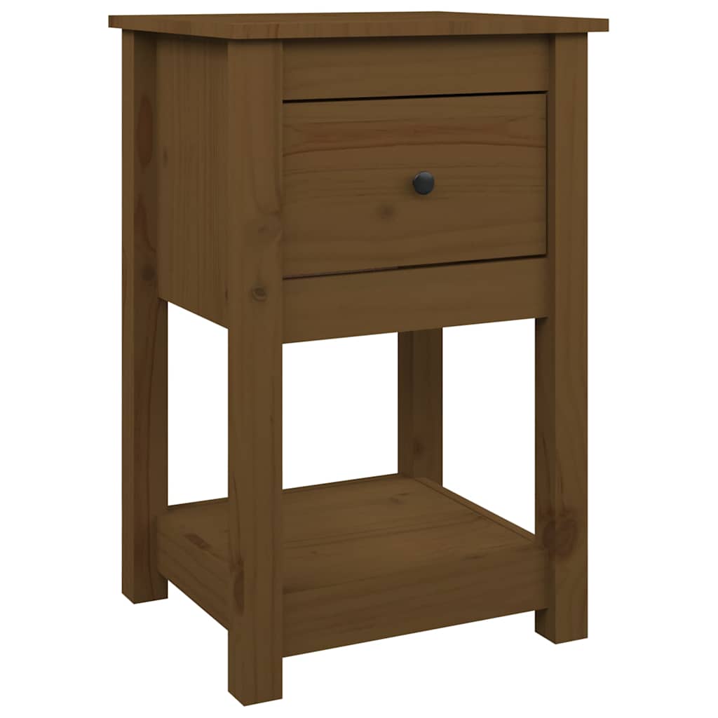vidaXL Bedside Cabinet Honey Brown 40x35x61.5 cm Solid Wood Pine 2
