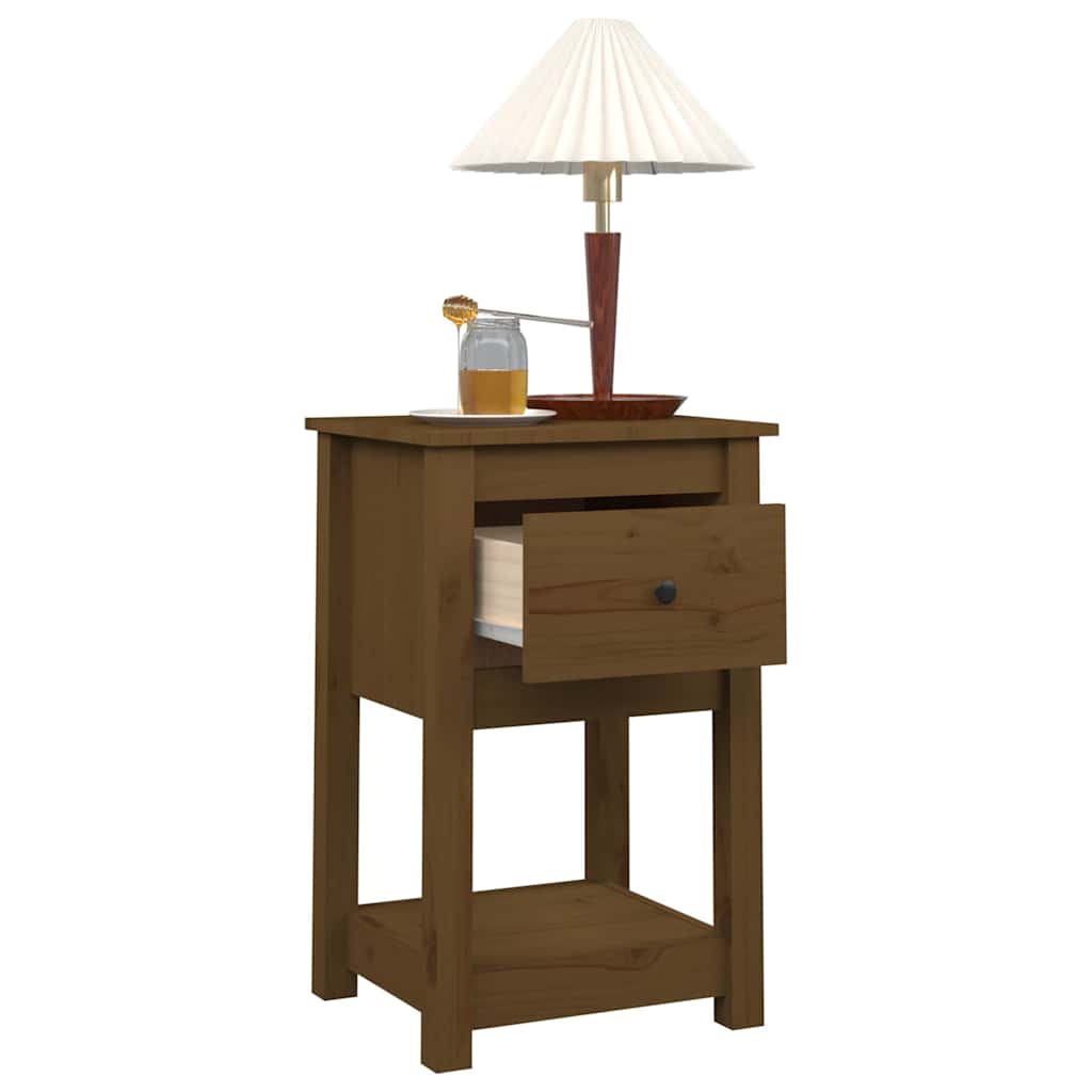 vidaXL Bedside Cabinet Honey Brown 40x35x61.5 cm Solid Wood Pine 4