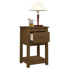vidaXL Bedside Cabinet Honey Brown 40x35x61.5 cm Solid Wood Pine 4