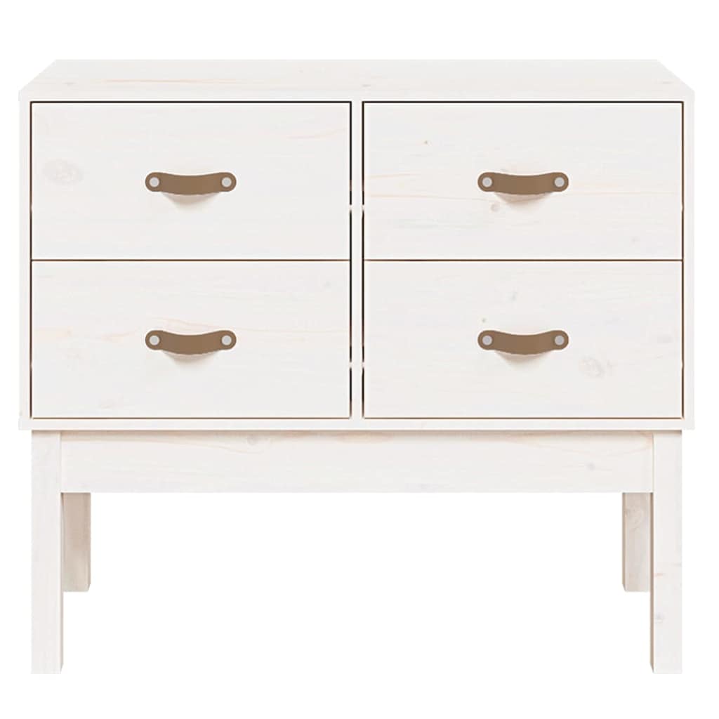 vidaXL Console Cabinet White 90x40x78 cm Solid Wood Pine 3