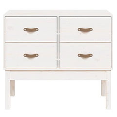vidaXL Console Cabinet White 90x40x78 cm Solid Wood Pine 3