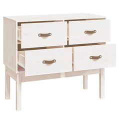 vidaXL Console Cabinet White 90x40x78 cm Solid Wood Pine 4