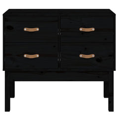 vidaXL Console Cabinet Black 90x40x78 cm Solid Wood Pine 3