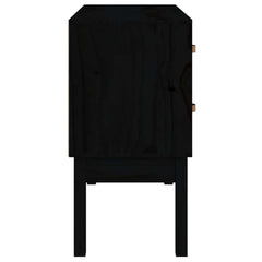 vidaXL Console Cabinet Black 90x40x78 cm Solid Wood Pine 5