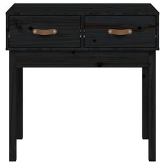 vidaXL Console Table Black 76.5x40x75 cm Solid Wood Pine 3