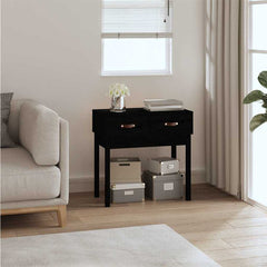 vidaXL Console Table Black 76.5x40x75 cm Solid Wood Pine 1