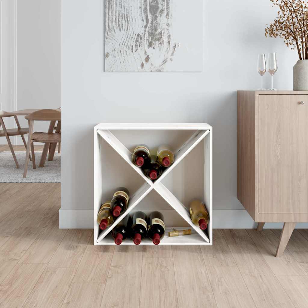 vidaXL Wine Cabinet White 62x25x62 cm Solid Wood Pine 3