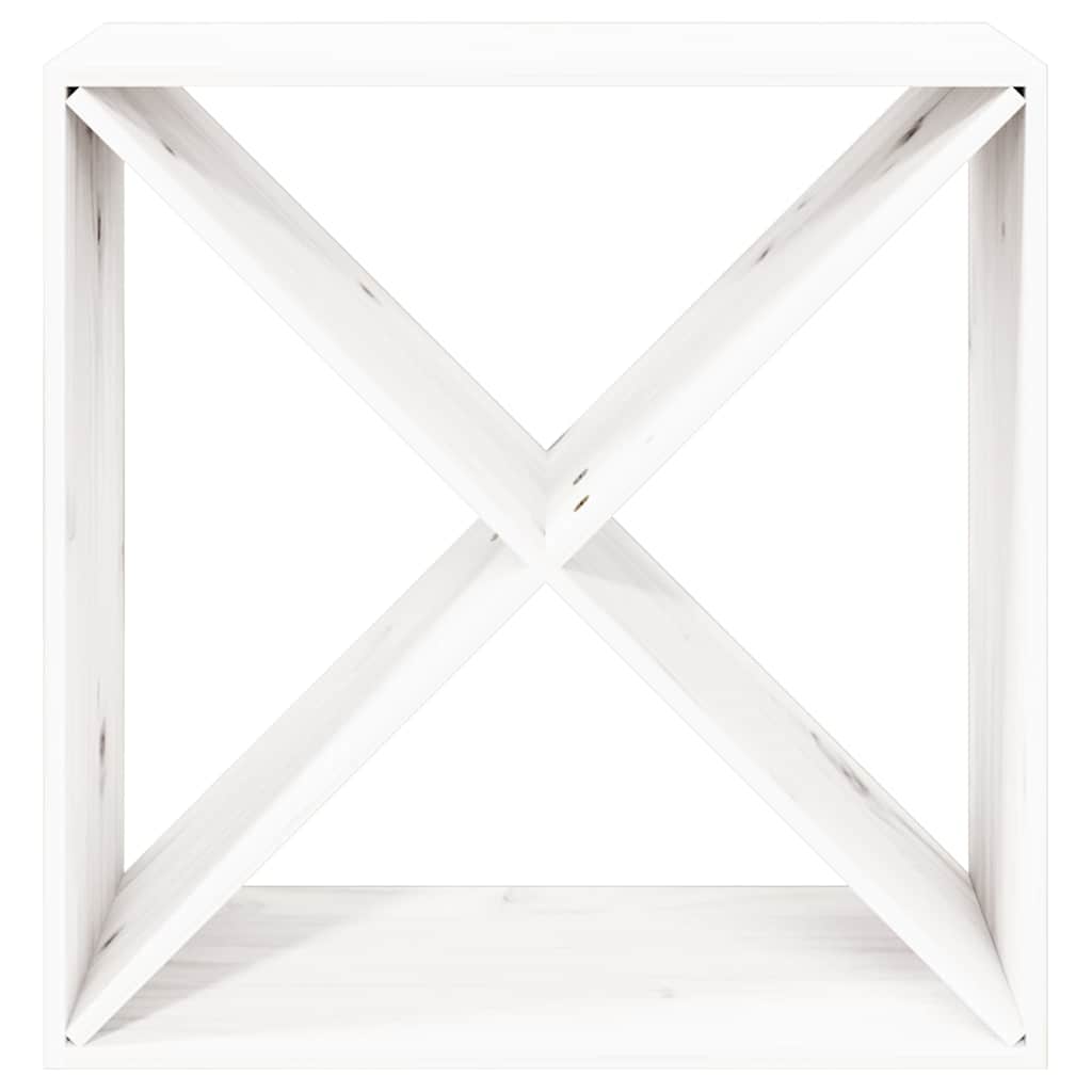 vidaXL Wine Cabinet White 62x25x62 cm Solid Wood Pine 4