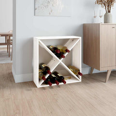 vidaXL Wine Cabinet White 62x25x62 cm Solid Wood Pine 1