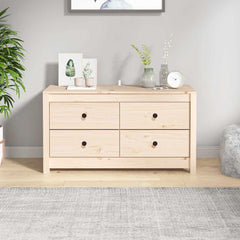 Side Cabinet Solid Wood Pine Natural 100 x 40 x 54 cm