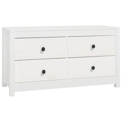 Side Cabinet Solid Wood Pine White 100 x 40 x 54 cm