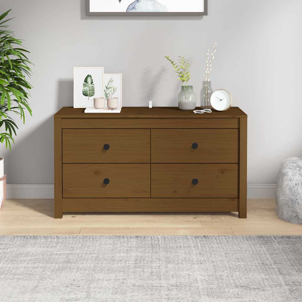 Side Cabinet Solid Wood Pine Honey brown 100 x 40 x 54 cm