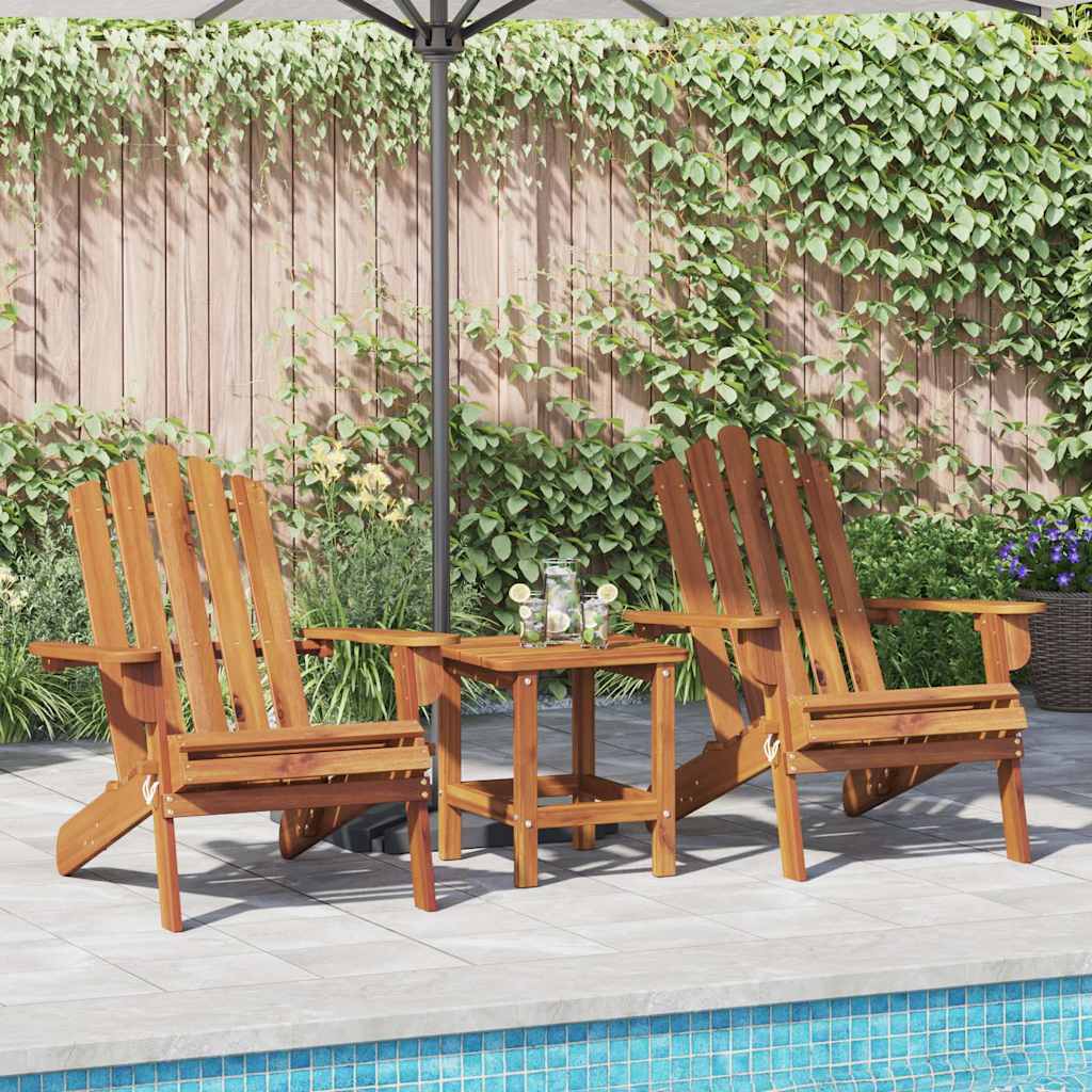 Garden Adirondack Chair Solid Acacia Wood without footrest 2