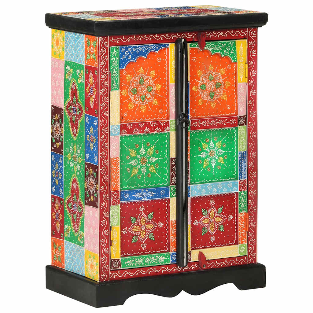 vidaXL Hand Painted Sideboard with Doors 53x30x75 cm Solid Wood Mango 1