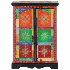 vidaXL Hand Painted Sideboard with Doors 53x30x75 cm Solid Wood Mango 2