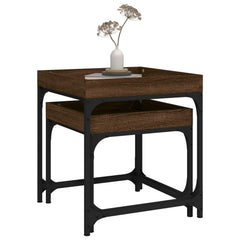 vidaXL Side Tables 2 pcs Brown Oak Engineered Wood 5