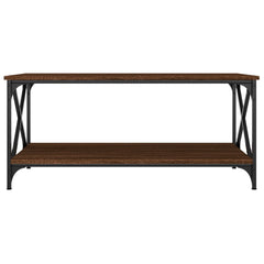 vidaXL Coffee Table Brown Oak 100x50x45 cm Engineered Wood and Iron 4