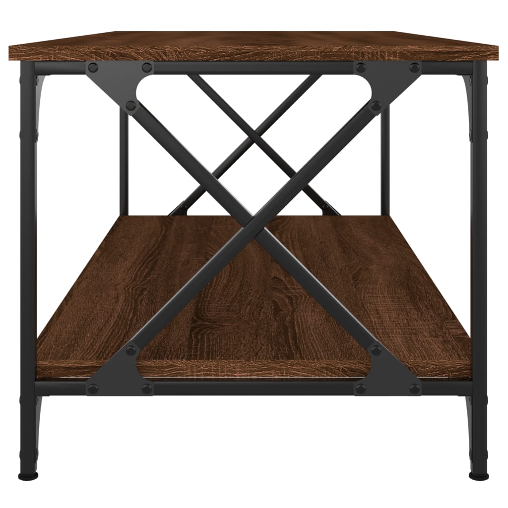 vidaXL Coffee Table Brown Oak 100x50x45 cm Engineered Wood and Iron 5