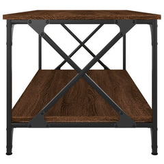 vidaXL Coffee Table Brown Oak 100x50x45 cm Engineered Wood and Iron 5