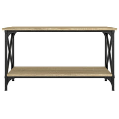 vidaXL Coffee Table Sonoma Oak 80x45x45 cm Engineered Wood and Iron 4