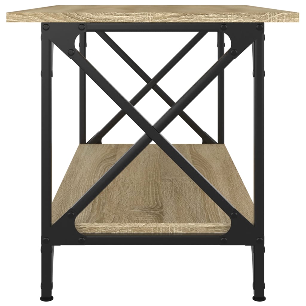vidaXL Coffee Table Sonoma Oak 80x45x45 cm Engineered Wood and Iron 5