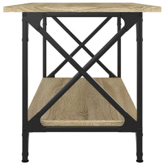 vidaXL Coffee Table Sonoma Oak 80x45x45 cm Engineered Wood and Iron 5