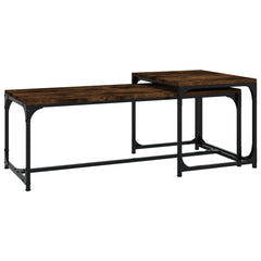 vidaXL Coffee Tables 2 pcs Smoked Oak Engineered Wood 2