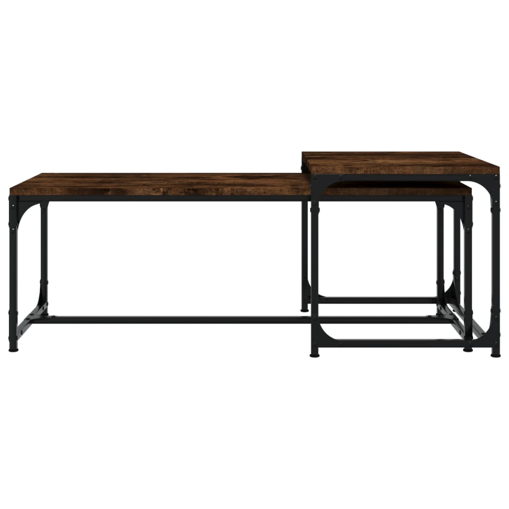 vidaXL Coffee Tables 2 pcs Smoked Oak Engineered Wood 4