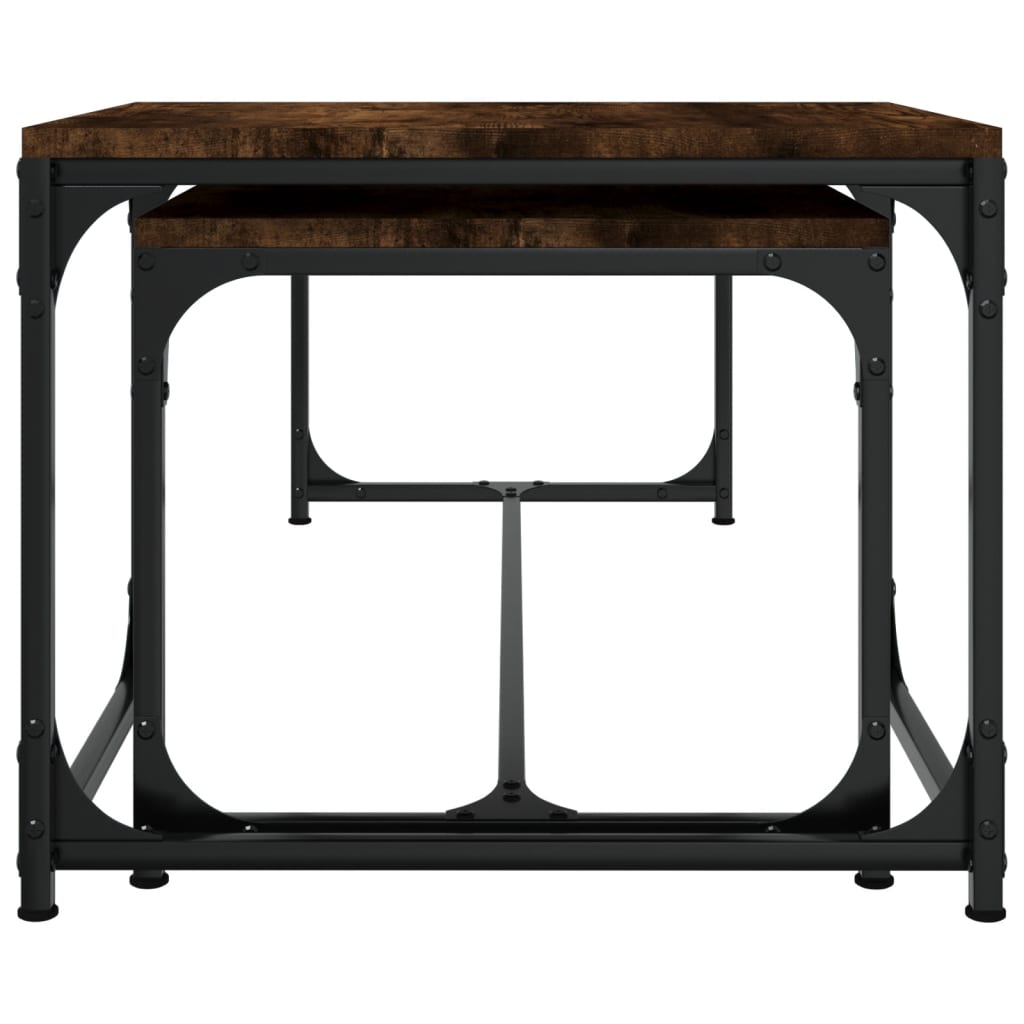 vidaXL Coffee Tables 2 pcs Smoked Oak Engineered Wood 5
