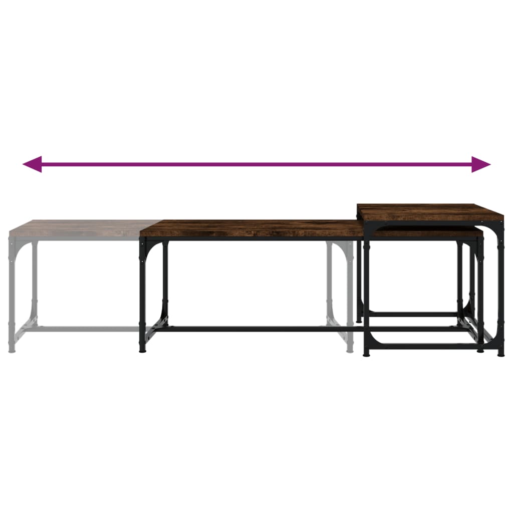 vidaXL Coffee Tables 2 pcs Smoked Oak Engineered Wood 6